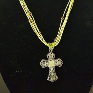 Cross Necklace with Rhinestones